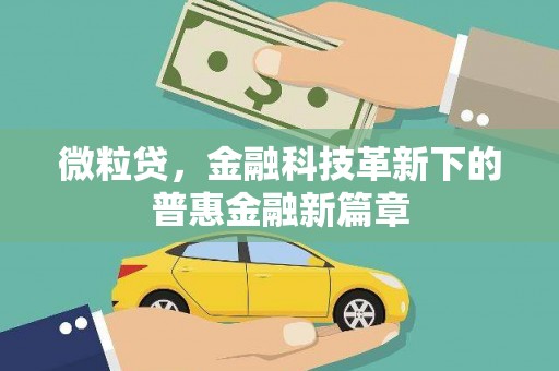 淄川微粒贷，金融科技革新下的普惠金融新篇章