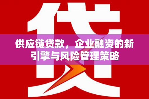 淄川供应链贷款，企业融资的新引擎与风险管理策略