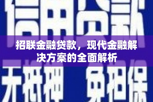 淄川招联金融贷款，现代金融解决方案的全面解析