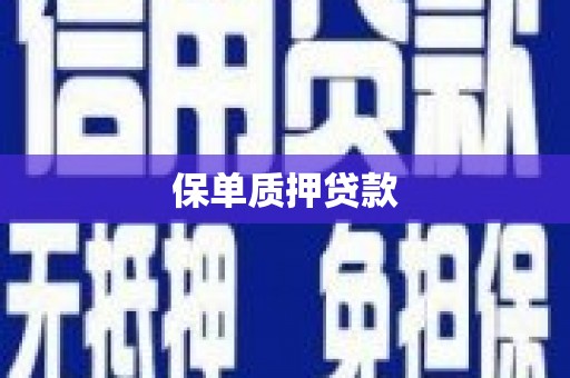 淄川保单质押贷款